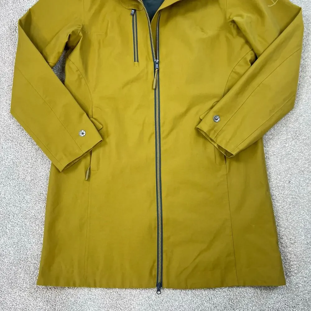 Seasalt Cornwall RAIN Coverack Waterproof Yellow Green Pear Rain Coat Jacket (8) - Picture 14 of 16